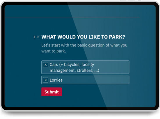 Productfinder for Car Park Solutions
