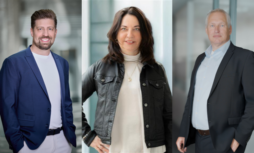 Erweiterte Geschäftsleitung der Lödige Fördertechnik GmbH - Mai 2025 Von links nach rechts: Emanuel Roman, Renate Junker, Curt Bauer